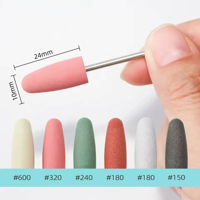 Tête de meulage de manucure en caoutchouc de silicone