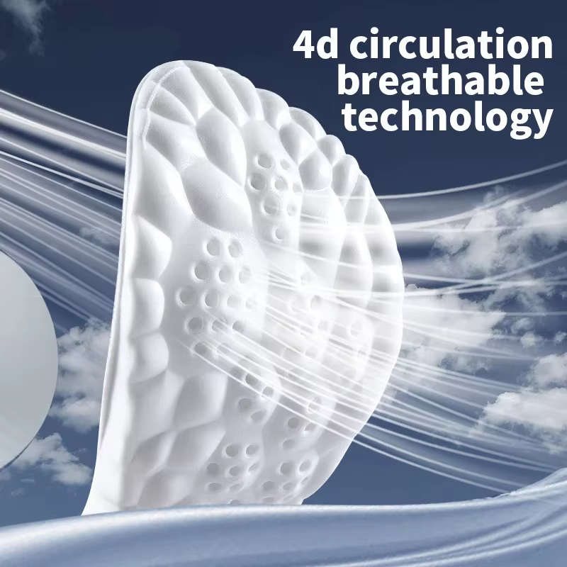 Semelles de sport 4D Cloud Technology pour chaussures, semelle en PU, douces, respirantes, amortissantes, pour la course à pied, soins orthopédiques.