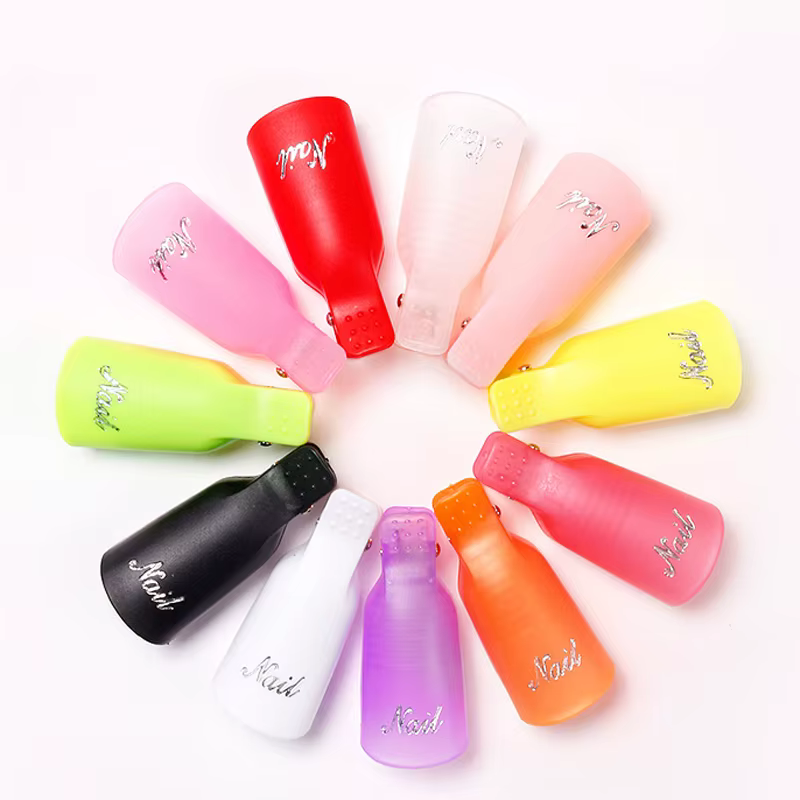 10 Pcs/sac Coloré Acrylique Nail Art Soak Off Cap Clips Ongles Nettoyage Manucure UV Gel Polish