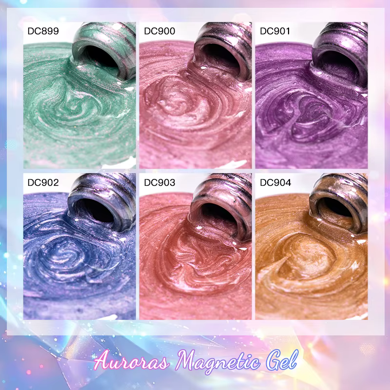 Mtssii Auroras vernis à ongles Gel oeil de chat or paillettes brillant