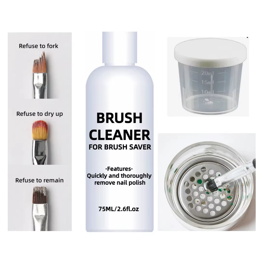 Nettoyeur de brosse à ongles 75ml + récipient + filtre
