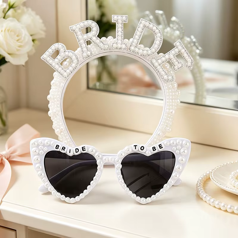 Ensemble d'accessoires pour future mariée avec voile, ceinture et lunettes de soleil, accessoires photo pour enterrement de vie de jeune fille, fête prénuptiale, fiançailles, plage, lune de miel