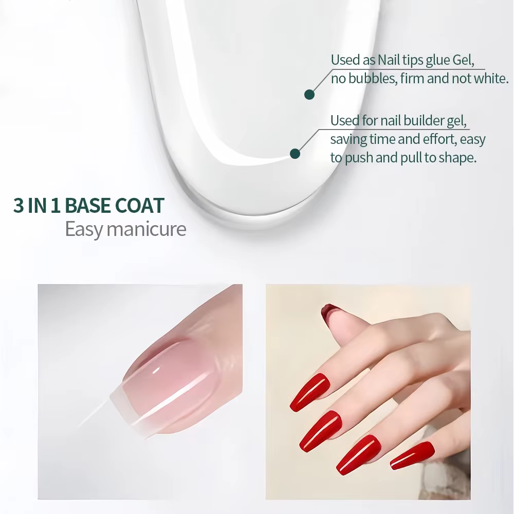 NAILPOP 3-en-1 couche de Base 7ml sans essuyage mat et brillant