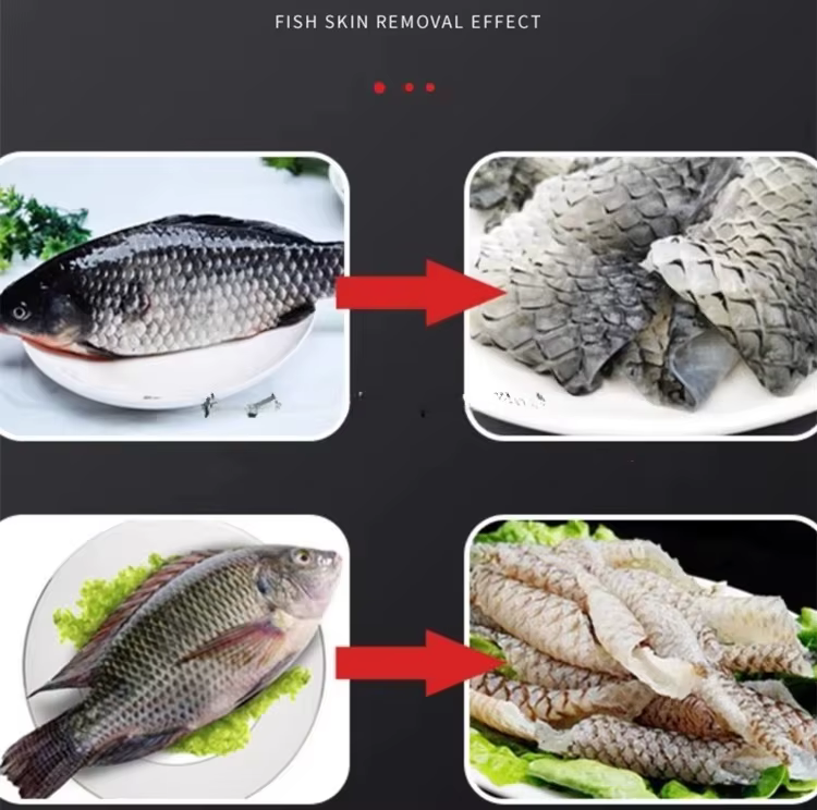 Tilapia chat thon morue thon poisson peau enlever éplucheur Peeling élimination Machine Table automatique Commercial