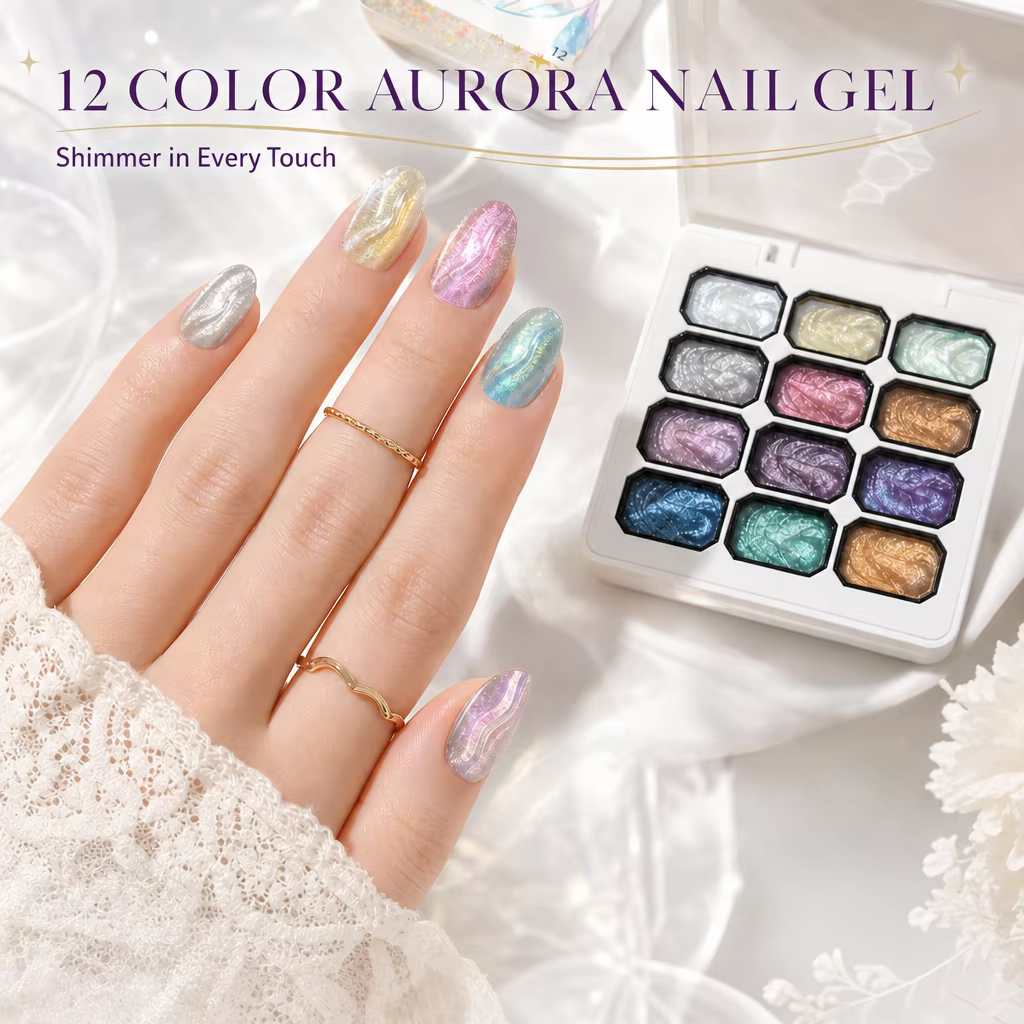 Nouvelle poudre féerique colorée pour nail art
