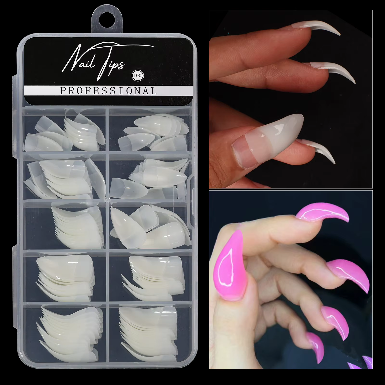 100 boîtes de faux ongles les plus vendus avec aigle unique - Conception en forme de griffe - Type spécial Alien