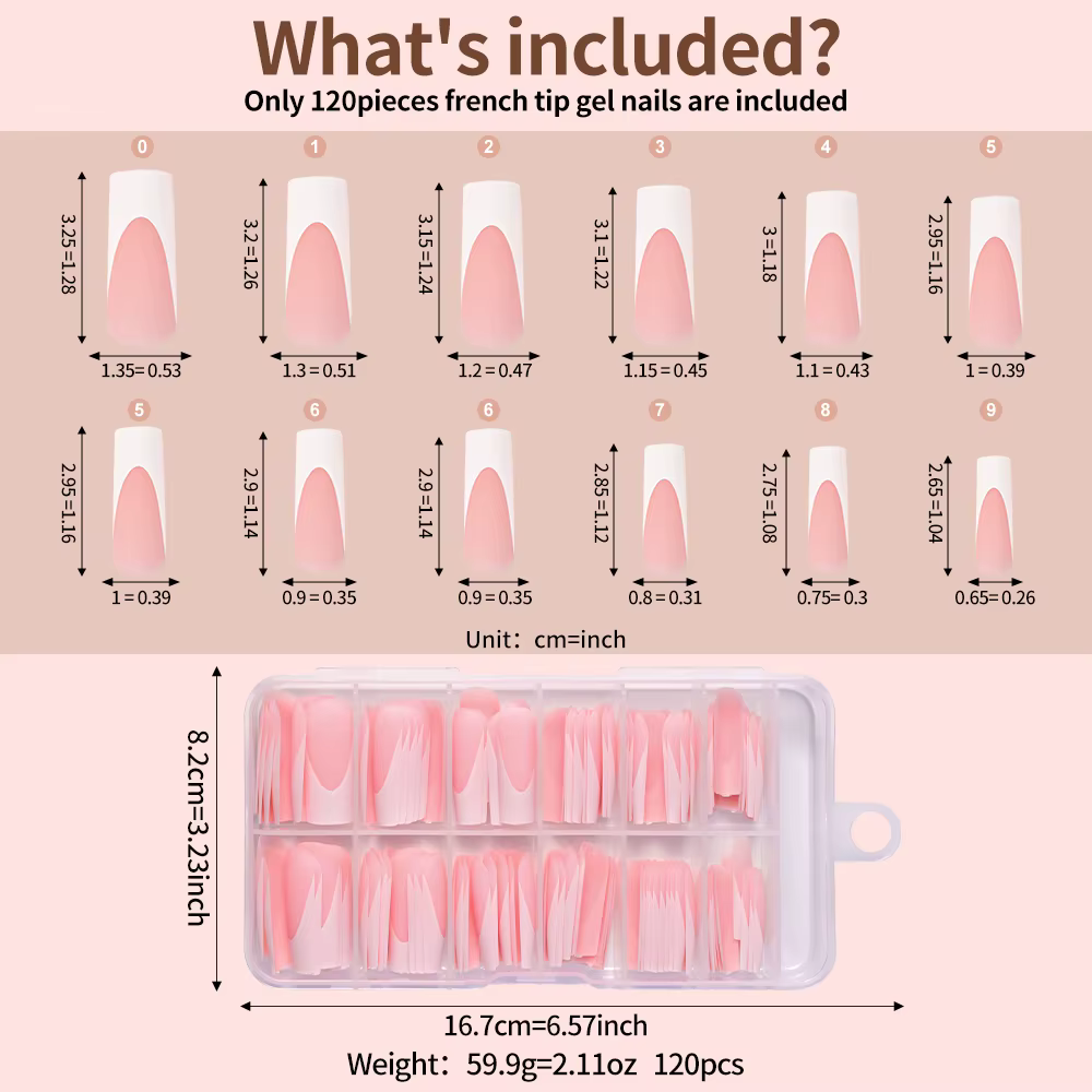 120 pièces/boîte mat rose français presse sur ongles acrylique longs carrés faux