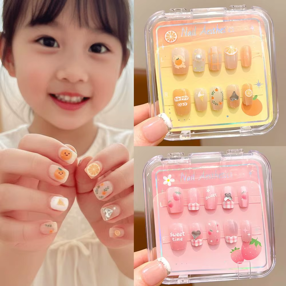 Nouvelles Faux Ongles Adhésifs Mignons pour Enfants