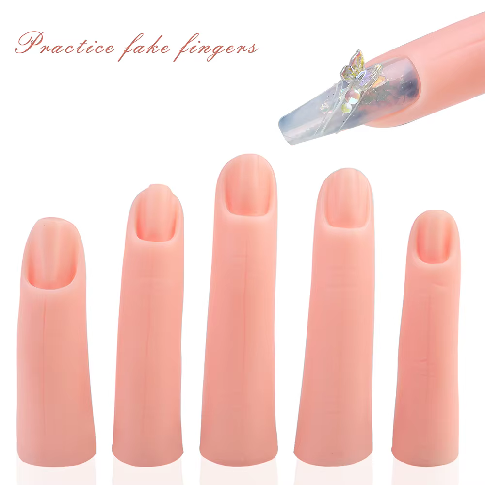 5 pièces/ensemble, Faux doigts naturels en silicone