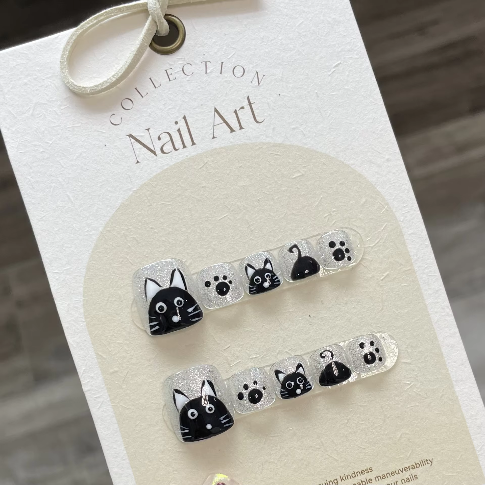 10 faux ongles de pied pressés faits à la main