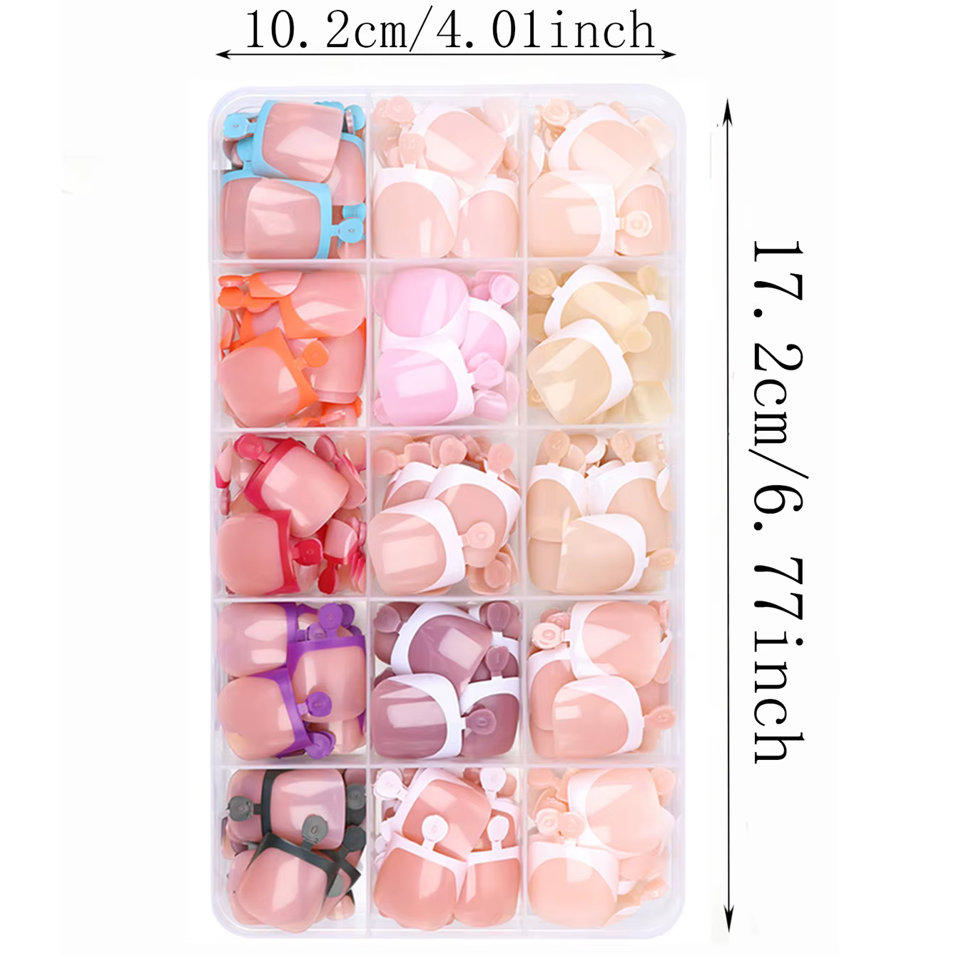 360 faux ongles carrés courts blancs style français