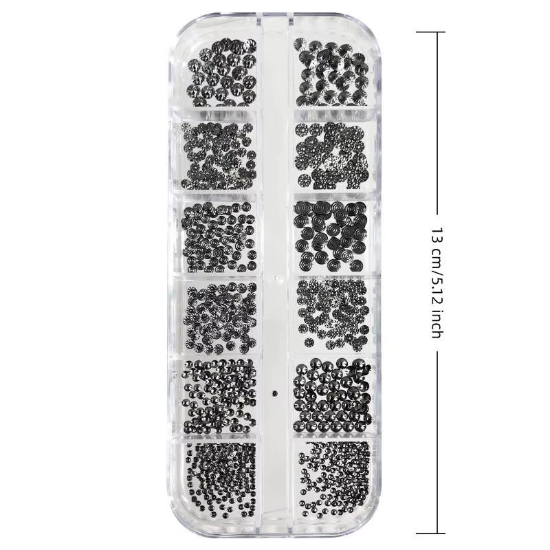 12 Grilles de Charms Métalliques pour Ongles