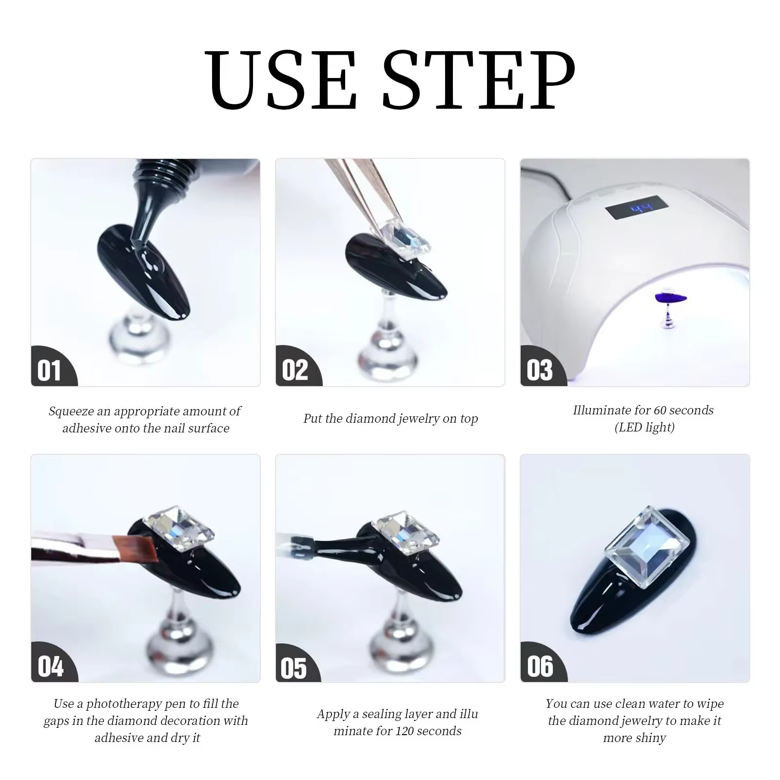 Gel de colle pour strass pour décoration d'ongles