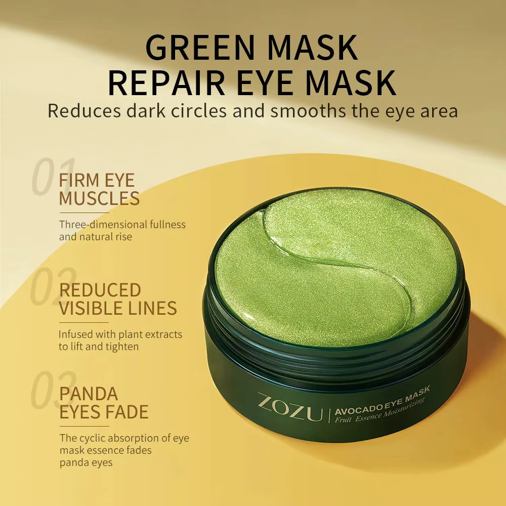 Masque pour les yeux au collagène doré à l'avocat, anti-cernes, élimination des poches sous les yeux, patchs hydratants raffermissants, produits de soins pour la peau, 120 pièces