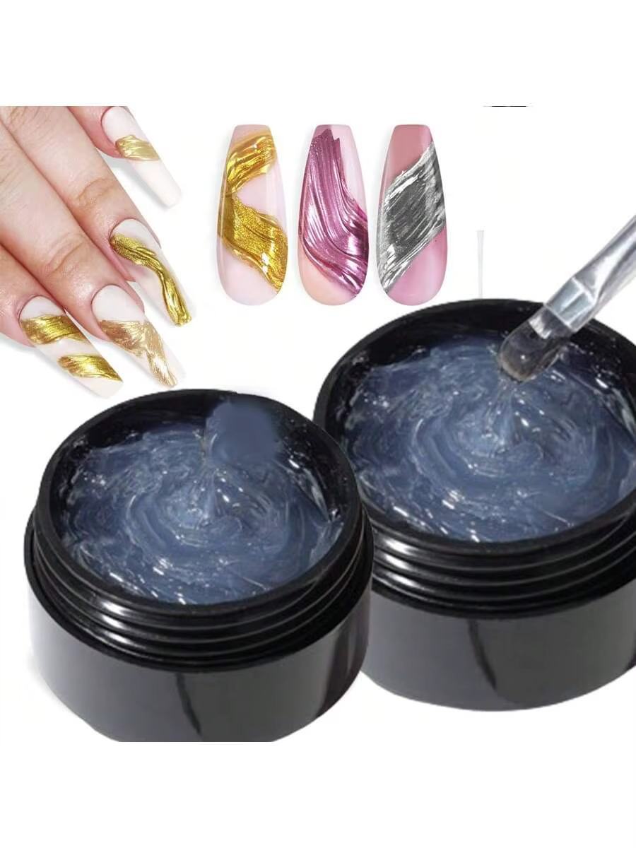 Gel à ongles transparent 3D 5/15 ml et poudre miroir pour nail art créant