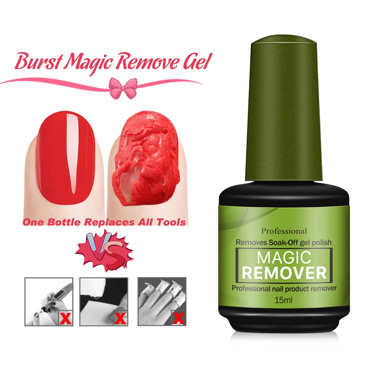 Dissolvant de vernis à ongles Gel magique rapide