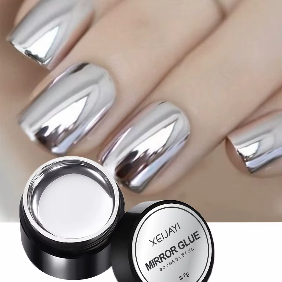Miroir Métal Gel Vernis À Ongles avec Argent Rose Doré Peinture Dessin-Facile à Appliquer et Longue Durée
