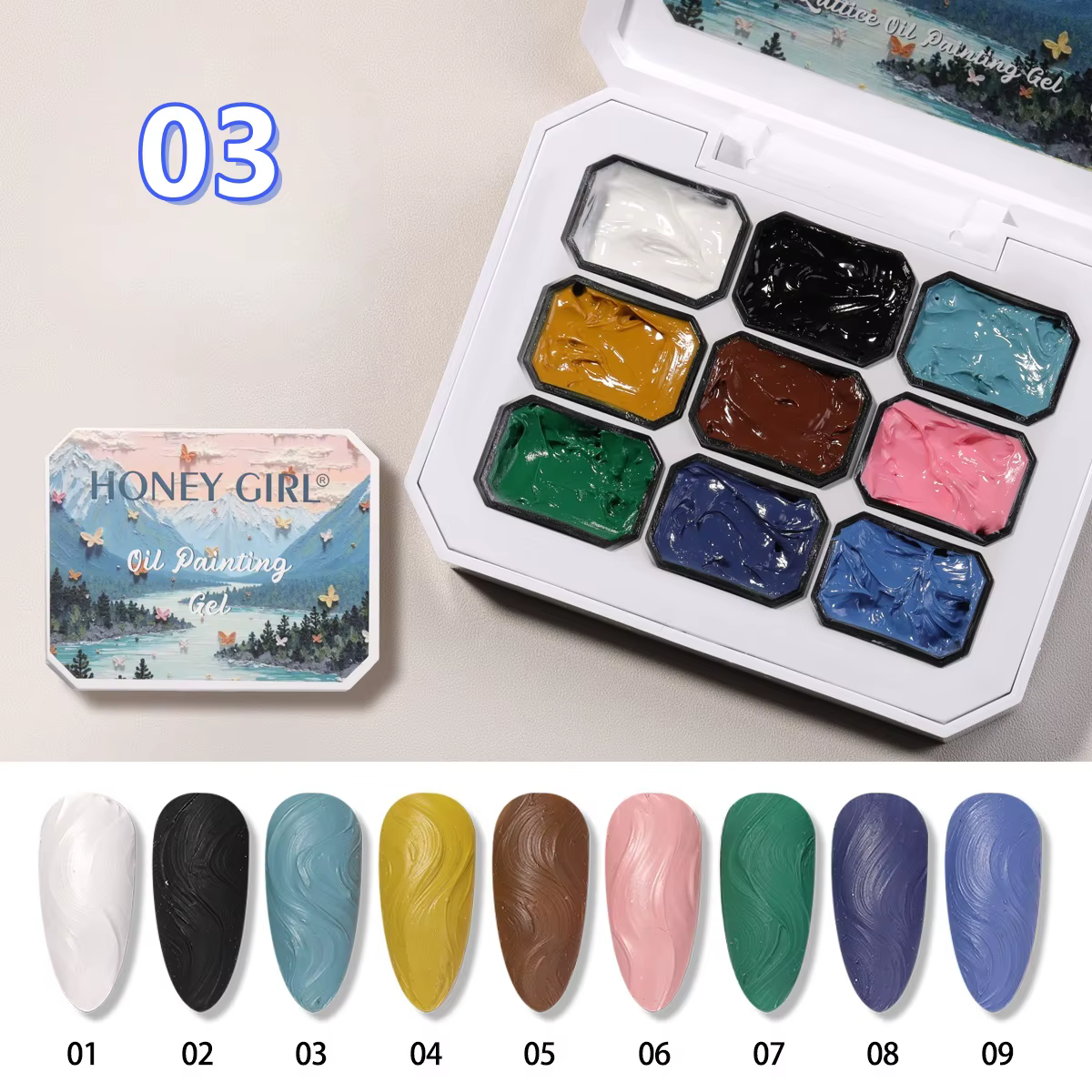 Gel de peinture à l'huile série Macaron 9 couleurs