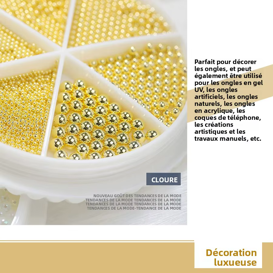 Petites perles de Caviar en acier pour Nail Art
