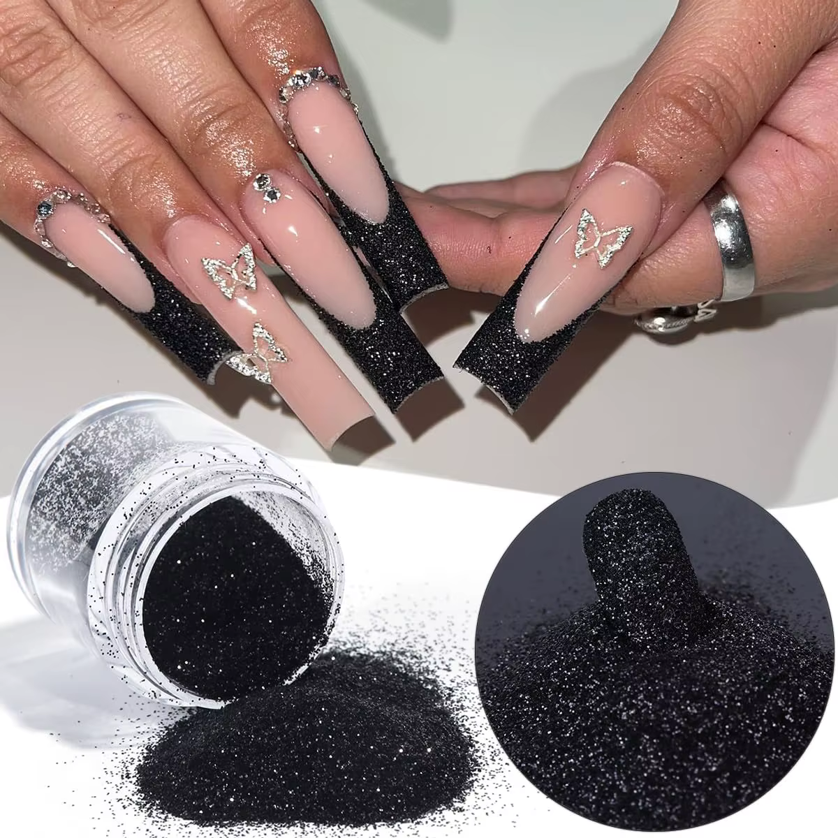 Poudre à paillettes pour ongles