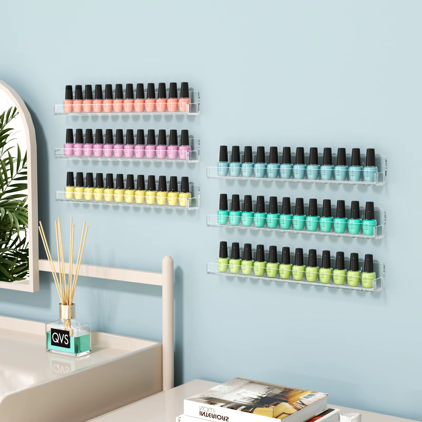 Support mural pour vernis à ongles
