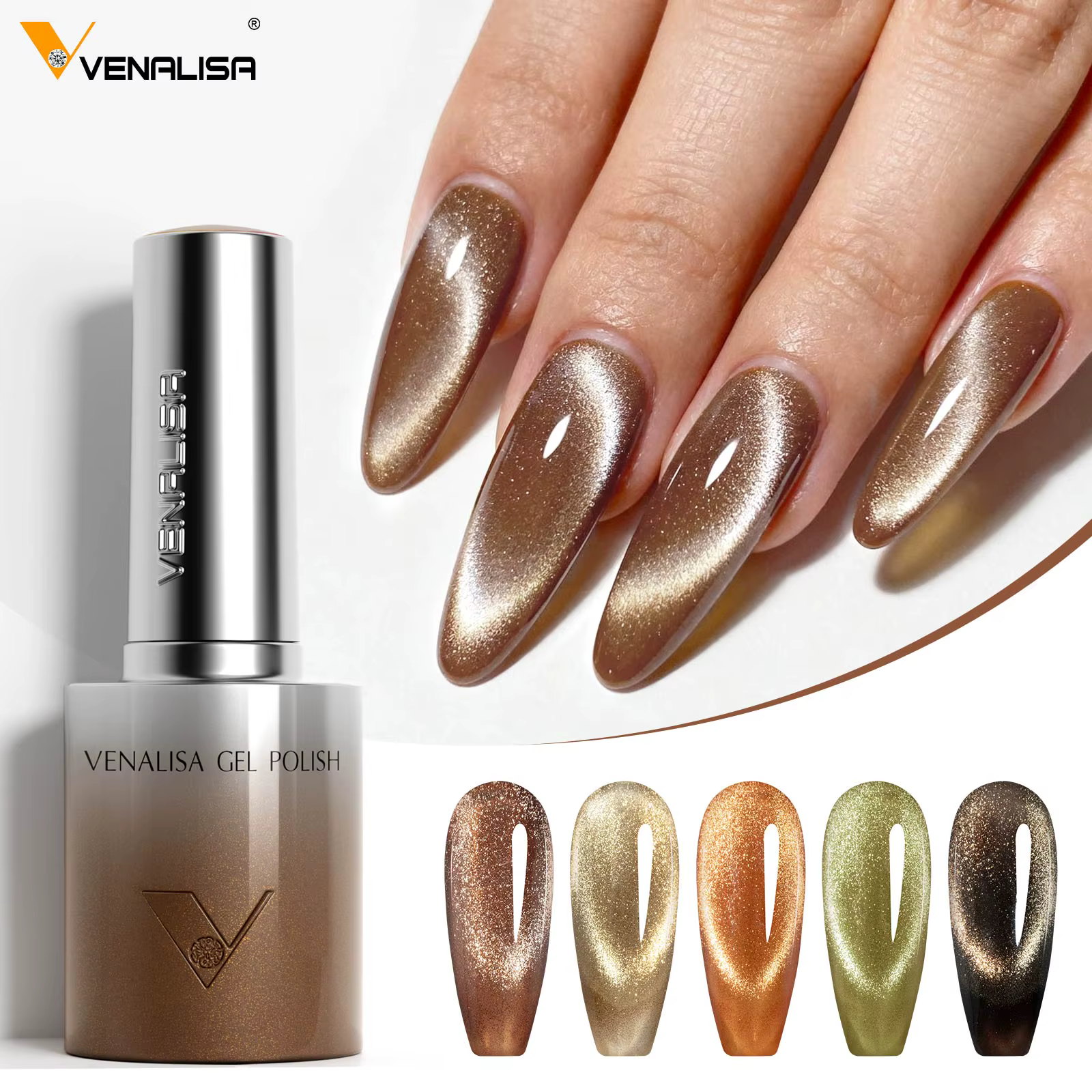 VENALISA 10ml Gel oeil de chat vernis à ongles Ultra étincelle paillettes Gel HEMA gratuit TPO