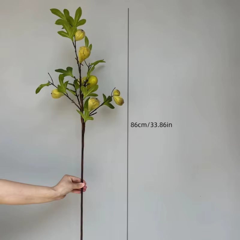 Branche de fausse figue avec fruit, 33.86 pouces, parfaite pour la décoration de salle de fête, fleurs artificielles, décoration de mariage intérieure et extérieure