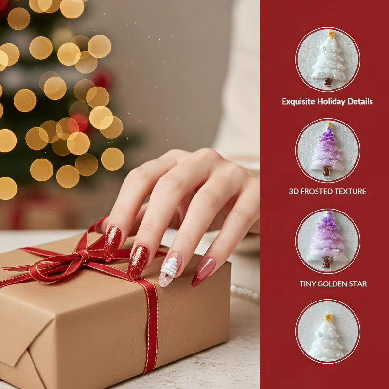 30 pièces, décorations pour ongles sur le thème de l’arbre de Noël, adorables paillettes, mini ornements en résine et en cristal pour la décoration d’ongles, idéal pour les créations manucure d’hiver