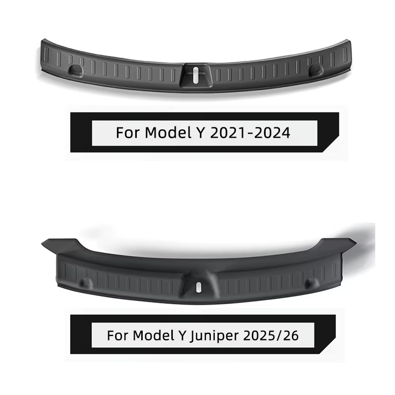 Pour Tesla modèle Y 2021-2025 Juniper lancement coffre seuil plaque protecteur TPE coffre tapis couverture arrière pare-chocs garde Pad accessoires