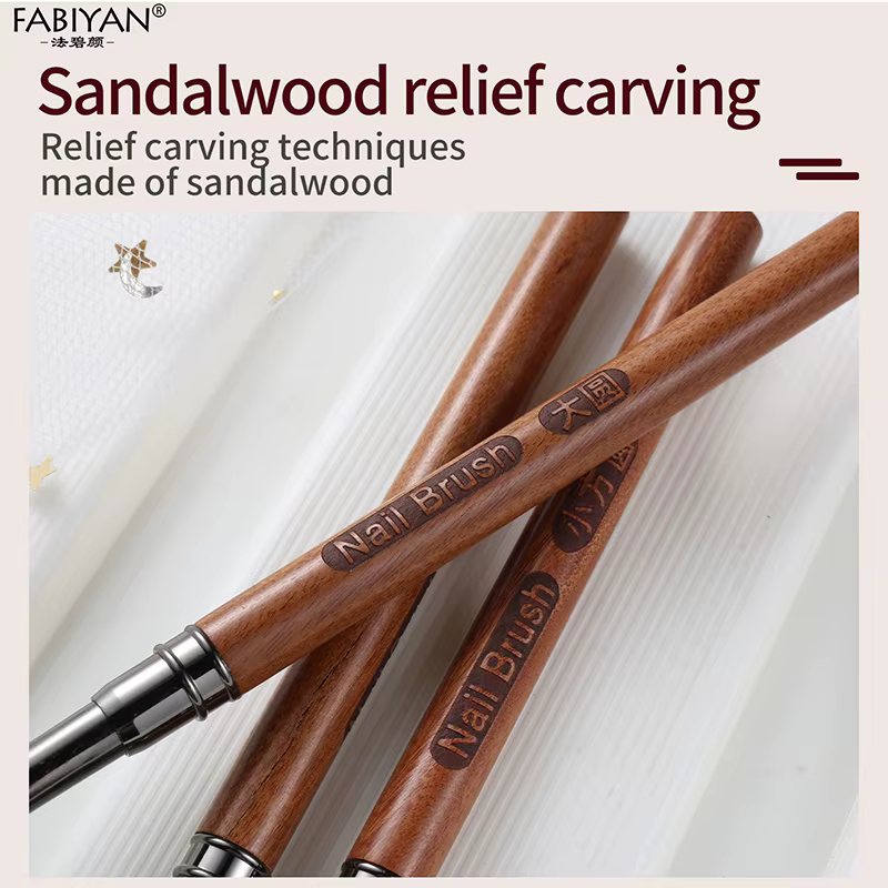 Stylo de photothérapie à colle pour Nail Art en bois de santal, brosse pour Gel UV, peinture, dessin de fleurs, outils de manucure pour Salon de manucure