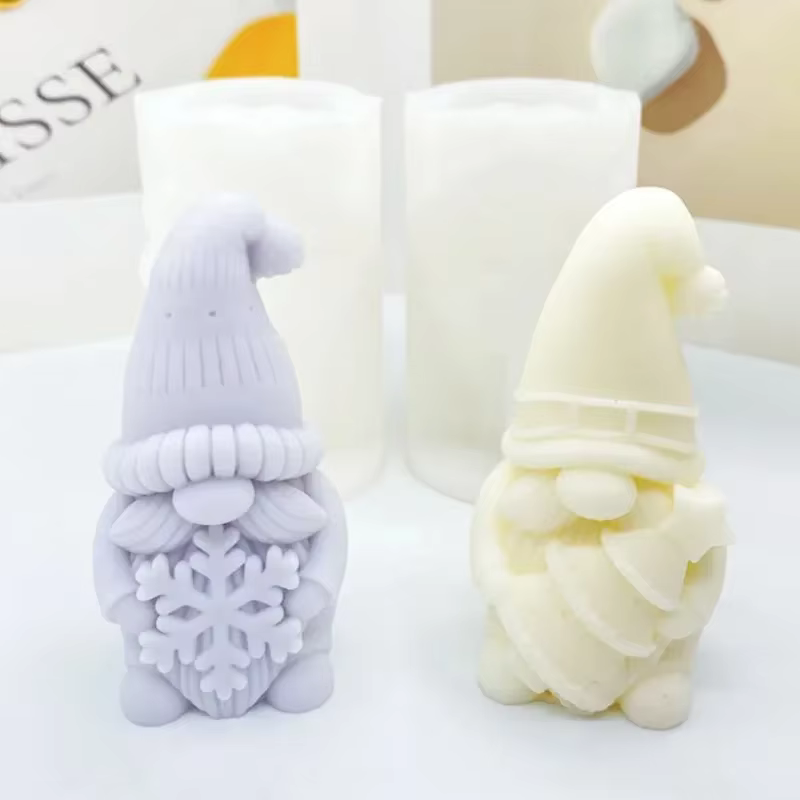 Moule à bougie en silicone flocon de neige 3D, bonhomme de neige fait à la main bricolage, bougie Regina, artisanat en plâtre, moule en résine pour cadeaux de Noël