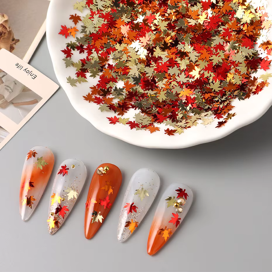 Feuille d'érable de couleurs mélangées pour Nail Art