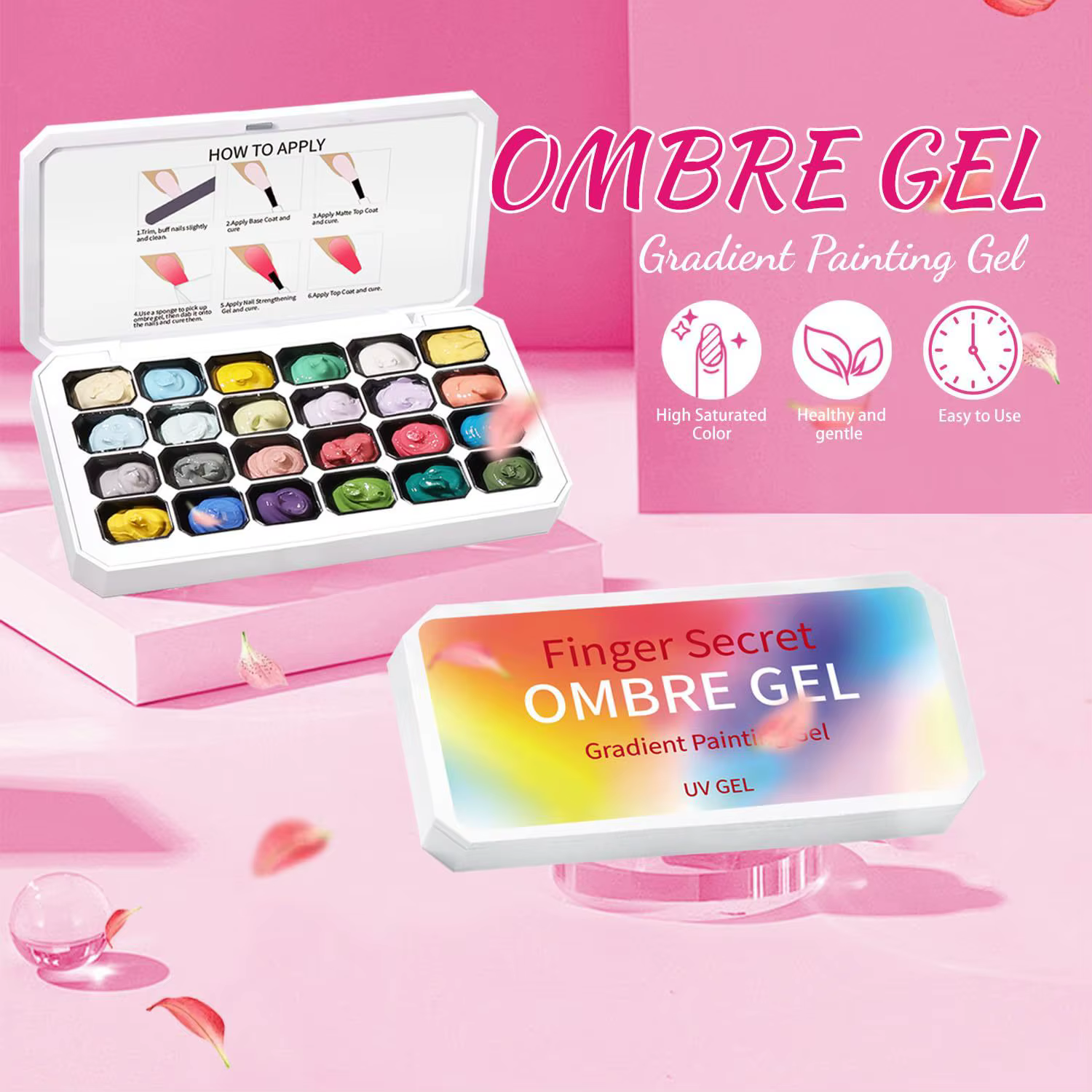 Gel de peinture dégradé 24 couleurs pour nail art