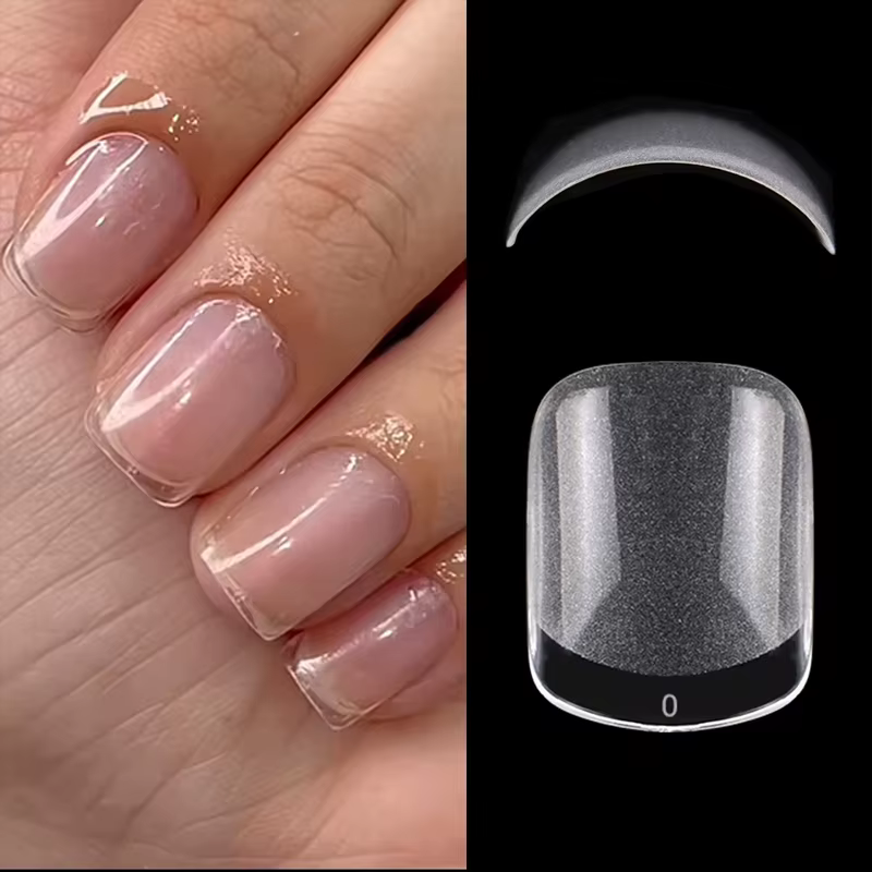 120 pièces XXS Super court amande couverture complète sculpté Gel souple ongles conseils presse sur Capsule Americaine
