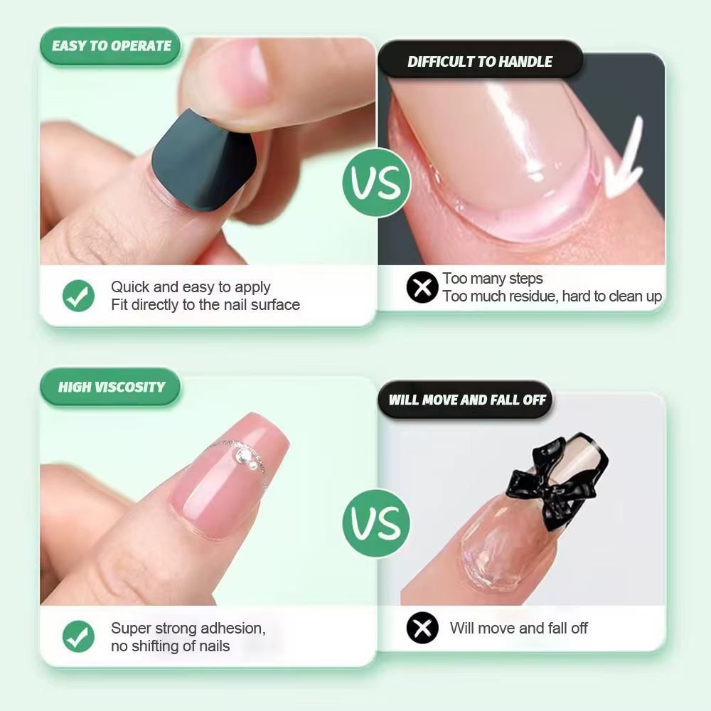Nailpop Onglets adhésifs pour ongles durcis UV 10 feuilles