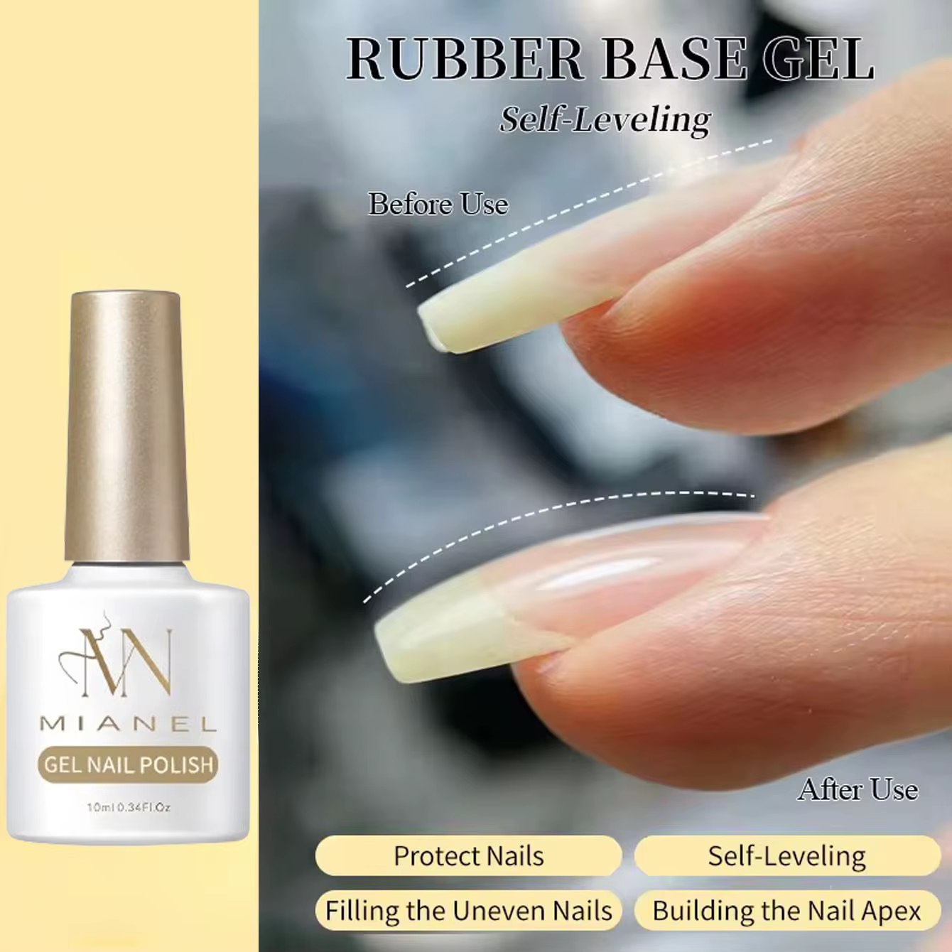 MIANEL 10ml clair construction vernis à ongles Gel pour renforceur Gel Extension Gel Base manteau tremper UV LED Gel