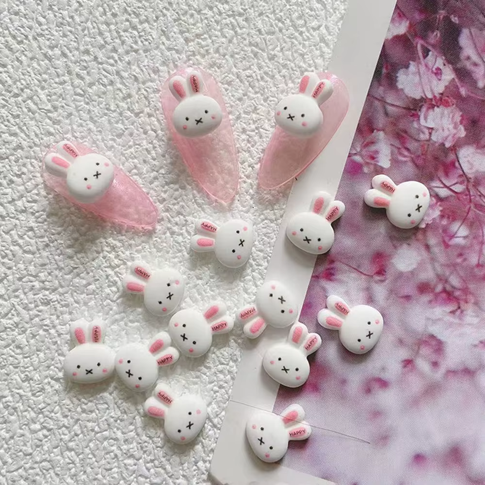 Breloques 3D en forme de lapin pour Nail Art