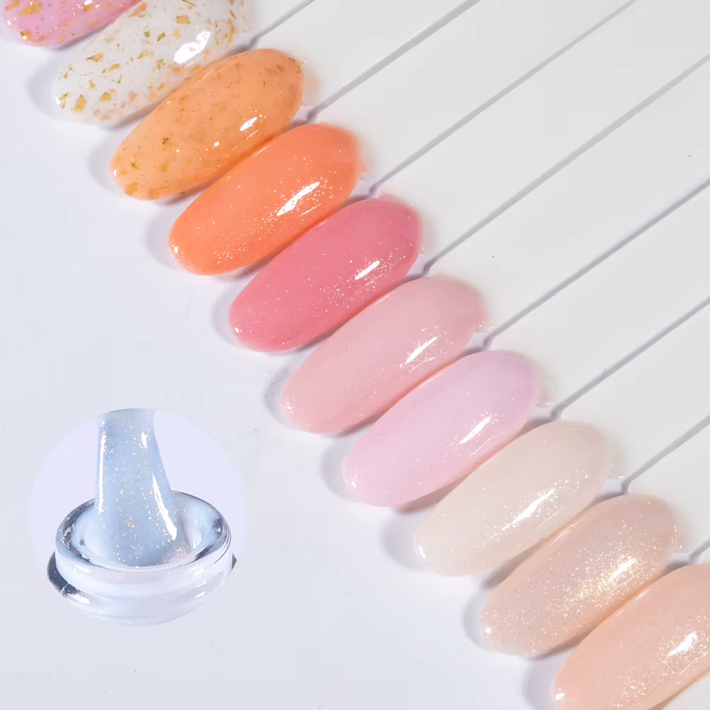 KODIES GEL caoutchouc Base Gel vernis à ongles 15 ML paillettes gomme couverture