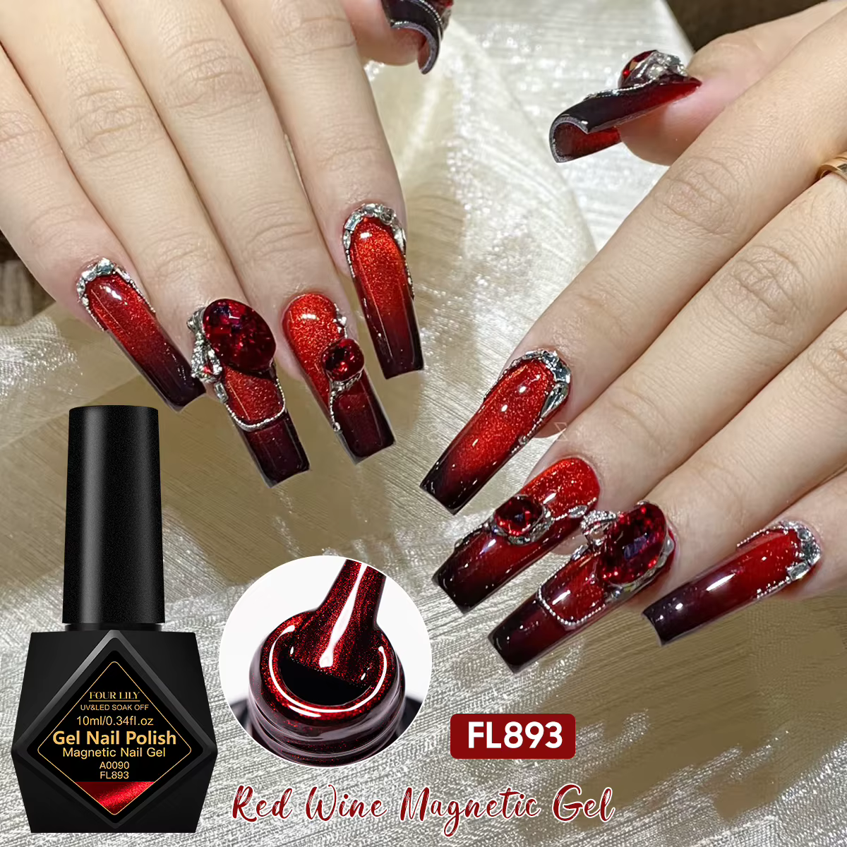 Vernis Gel Nai magnétique vin rouge 10ml