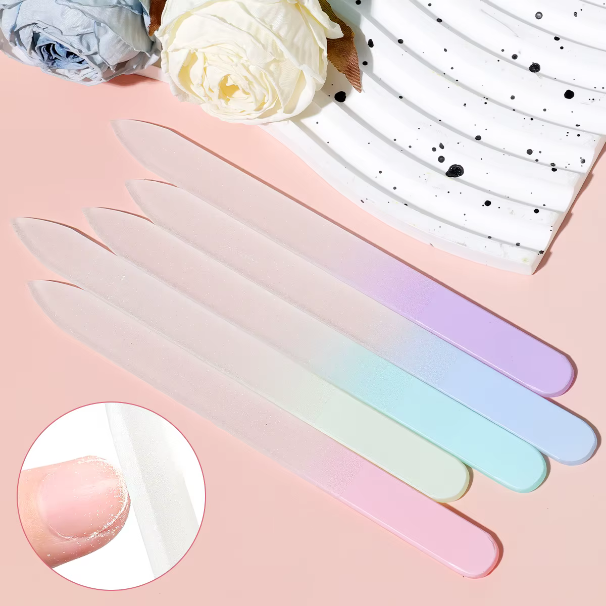 Lime à ongles en verre manucure professionnelle sable frottant