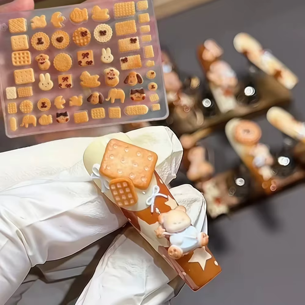 Moule à ongles en forme de biscuits