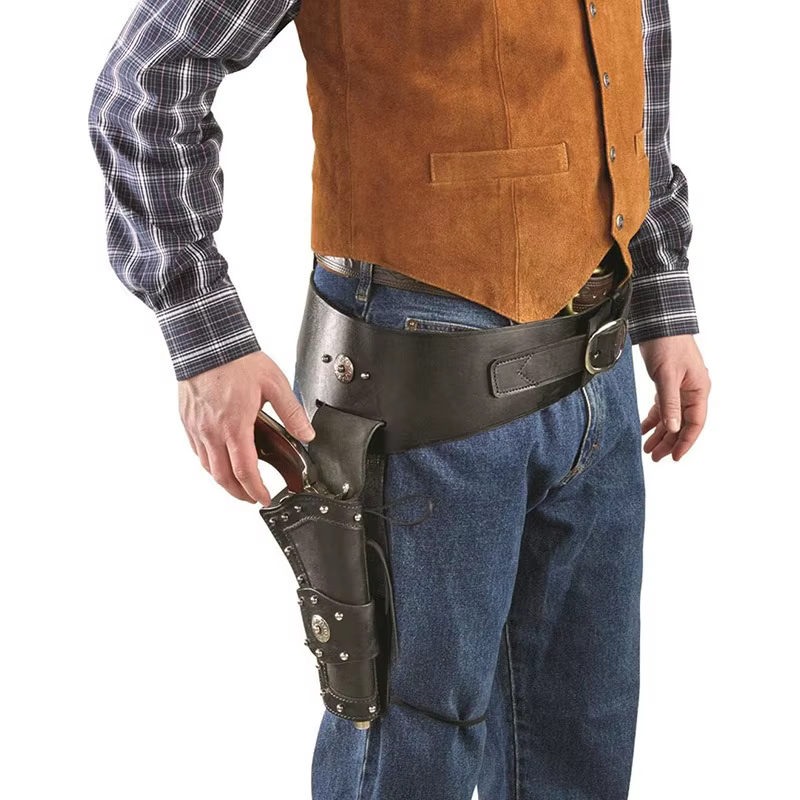 Étui de Revolver gothique Steampunk pour hommes adultes, Cowboy occidental en cuir PU noir, accessoire de Cosplay médiéval rétro Renaissance