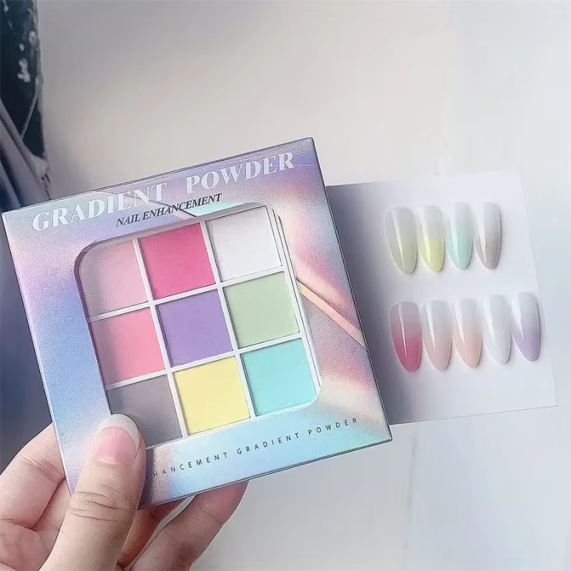 Couleurs solides tapotements ongles poudres UV vernis décoration miroitant Fine paillettes dégradé mat Pat Pat manucure