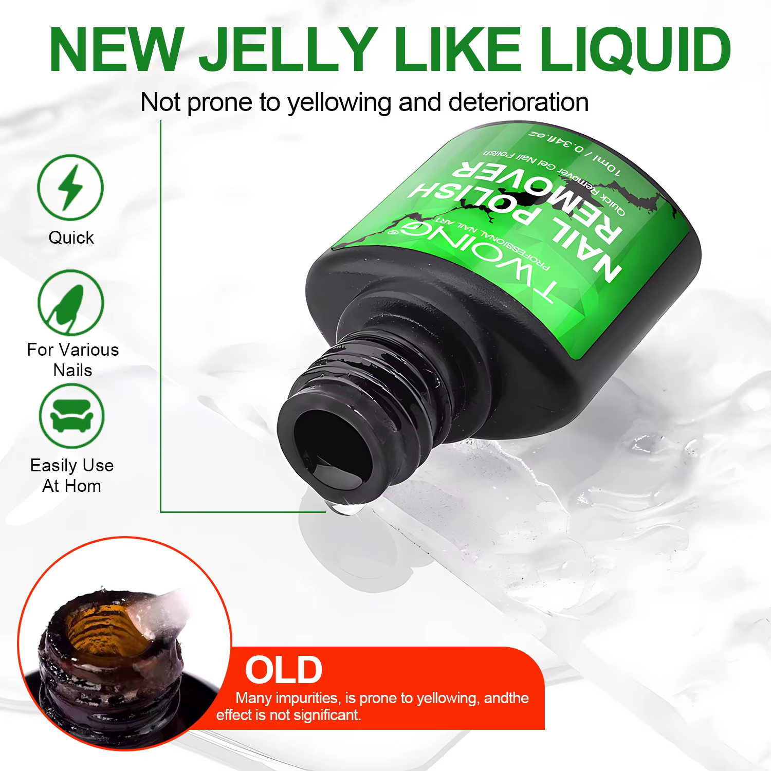 Ensemble de 3 dissolvant de vernis à ongles en Gel