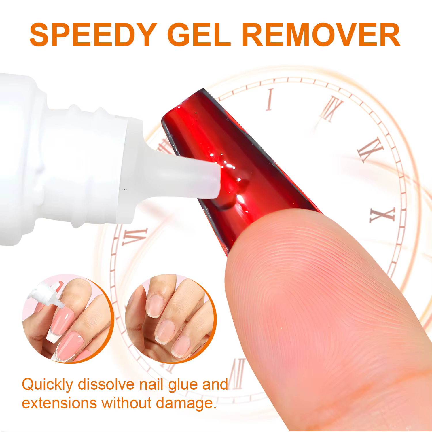 TWOING faux ongles conseils adhésifs solides dissolvant de Gel liquide