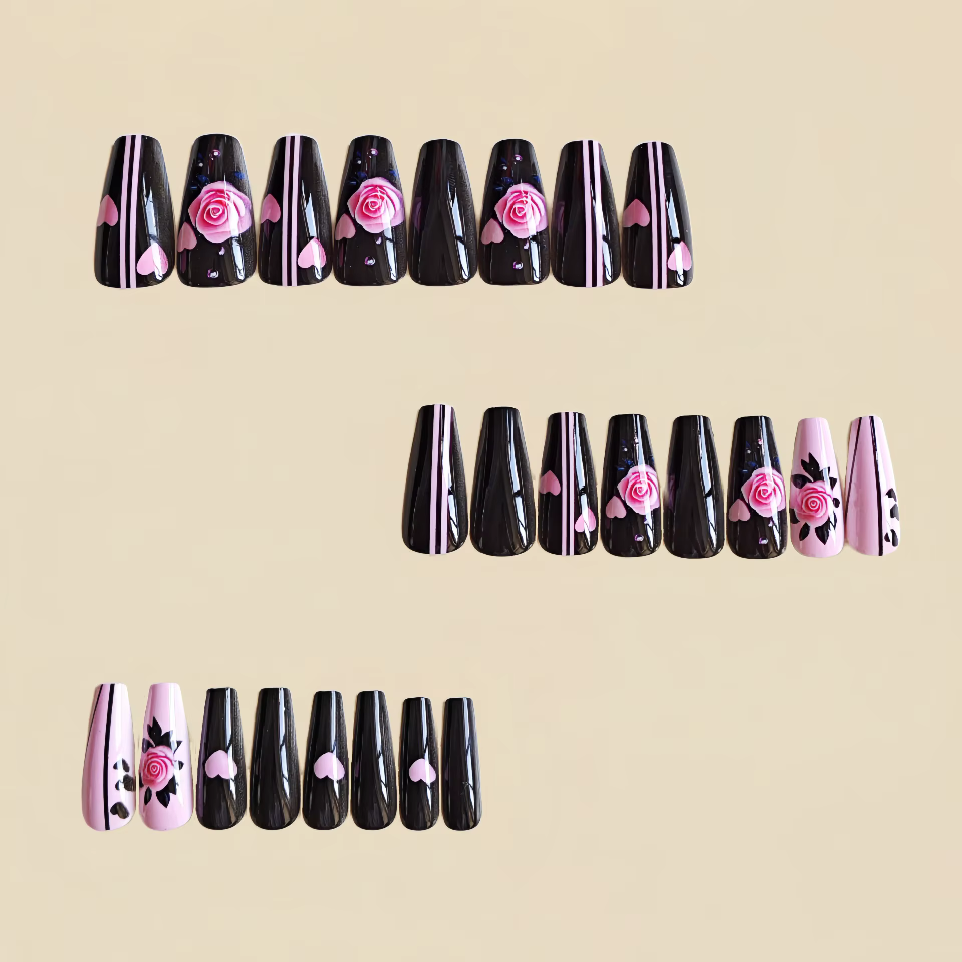 Faux ongles mi-longs pour femmes
