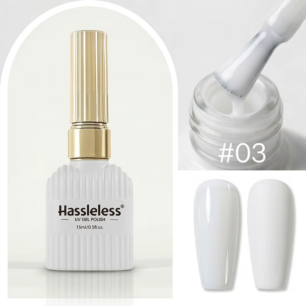 Vernis à ongles gel blanc laiteux Hassleless Sheer 15ml