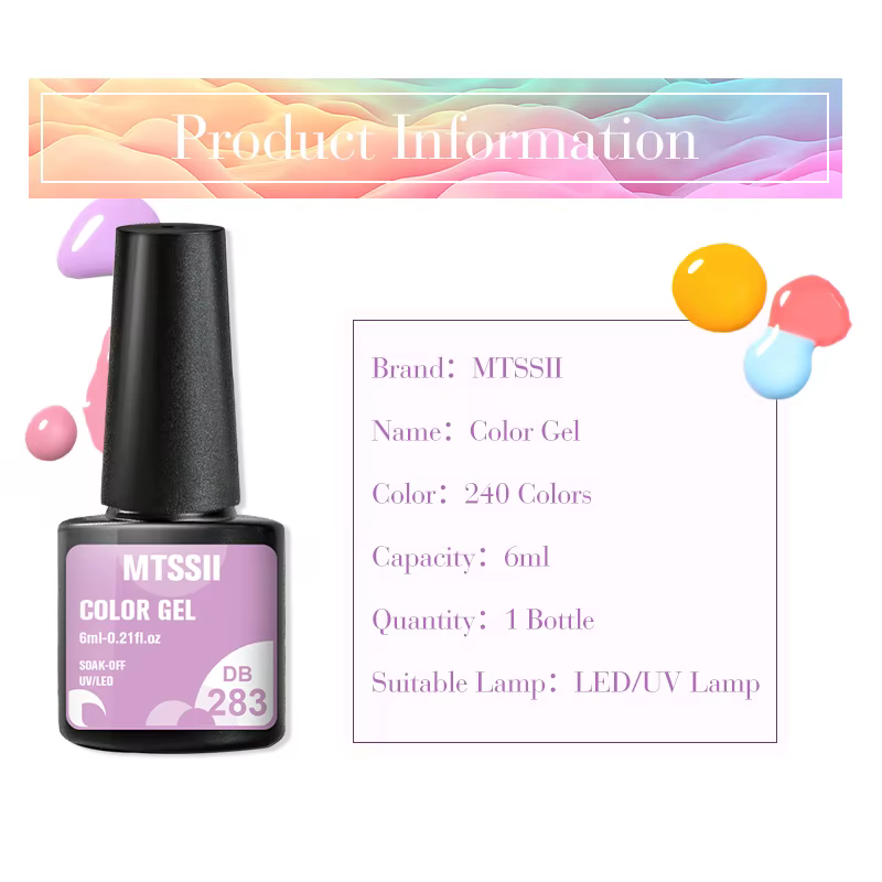 Mtssii 6 pièces/ensemble rose paillettes Gel vernis à ongles ensemble