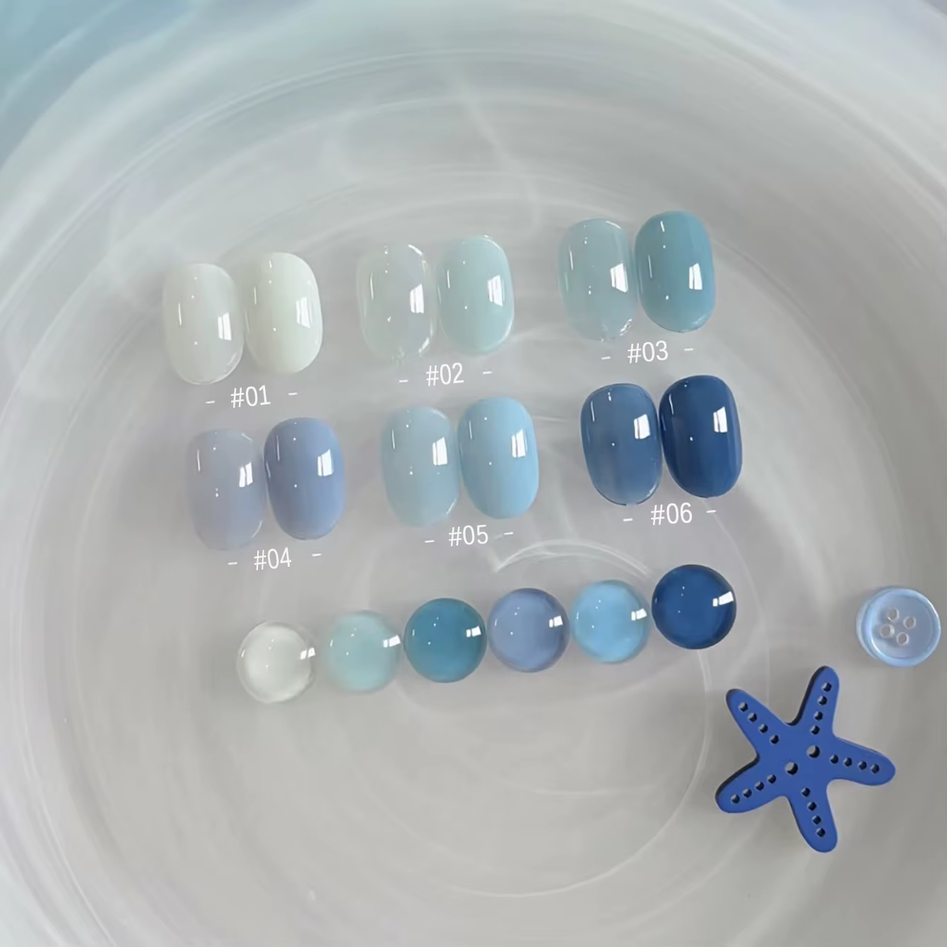 MIANEL 10ml Série Aquamarine Vernis à Ongles Gel Nouvelle Collection Été 2026 Bleu Glacé Translucide Lacté