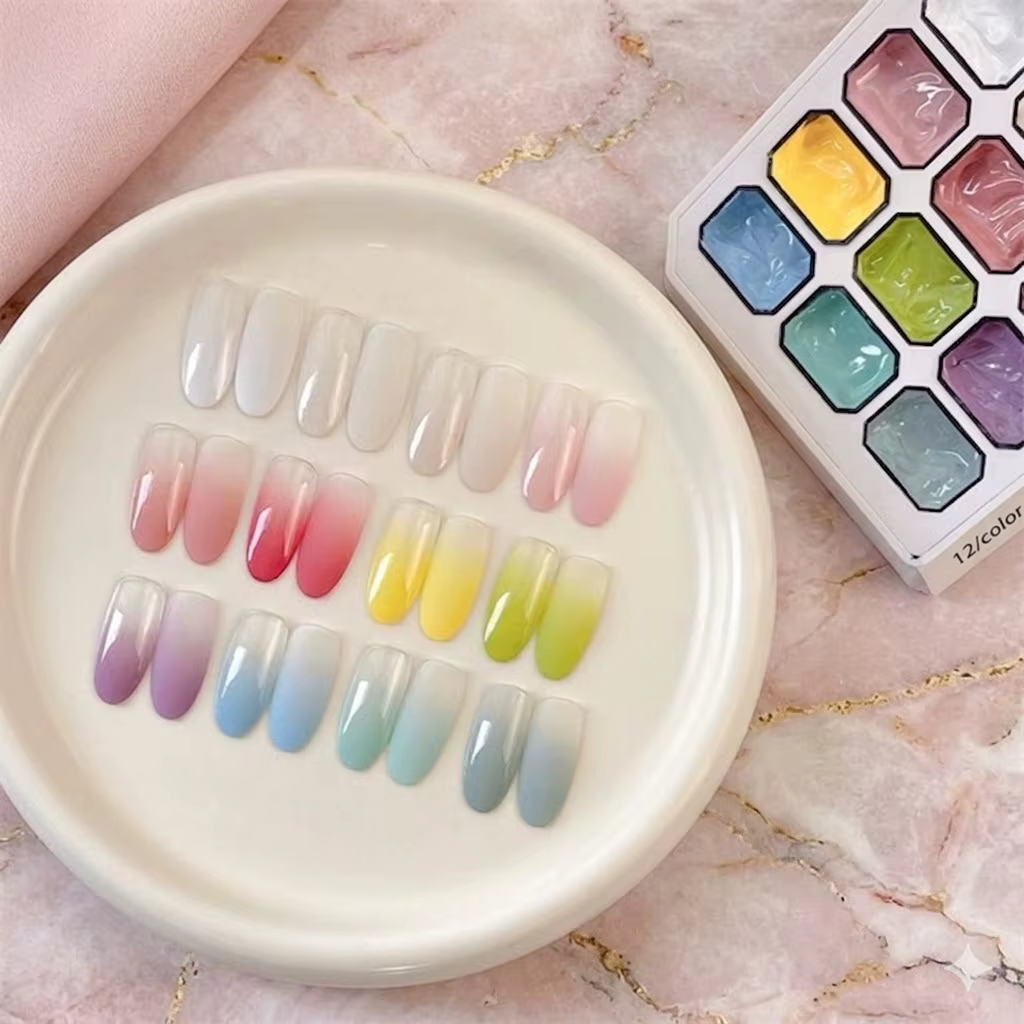 Baume à ongles en gel solide 12 couleurs